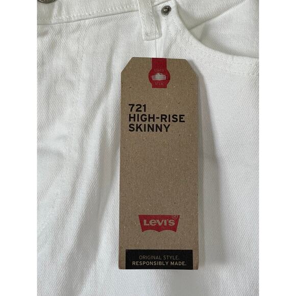 NWT 721 SKINNY WOMEN'S JEANS 32W 30L High Rise White - Picture 6 of 10